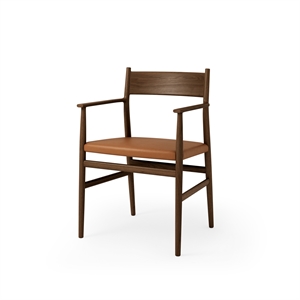 Brdr. Krüger Heritage Dining Chair With Armrests Smoked Oak/Brandy Leather