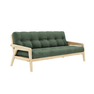 Karup Design Grab Sofa M. 5-Layer Mattress 756 Olive Green/Clear Lacquered