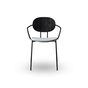 Sibast Furniture Piet Hein Dining Chair Black with Armrest Black Oak and Remix 123