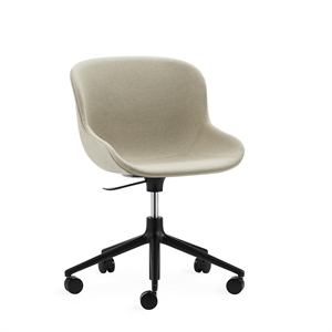 Normann Copenhagen Hyg Office Chair W. Wheels Upholstered Black Aluminum/ Main Line Flax MLF20
