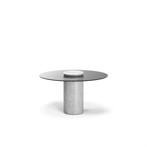Karakter Castore Dining Table Ø130 Bianco Carrara Marble/Smoked Glass